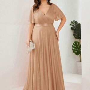 Ever Pretty Tan Maxi Dress NWOT